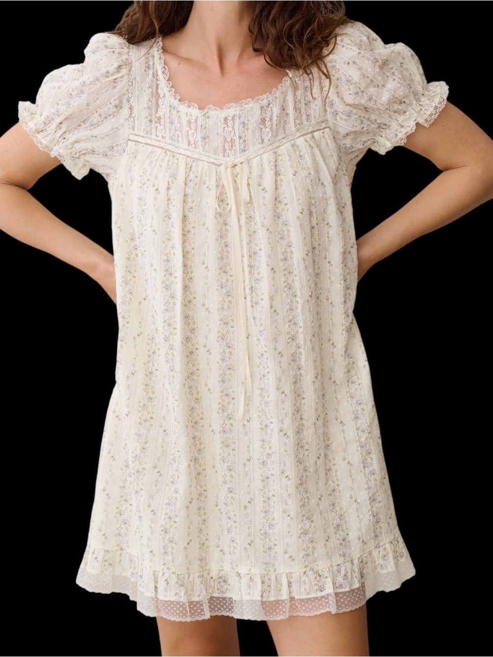 Few Moda Sorella Alethea Cotton Lace Trim Dress NWT